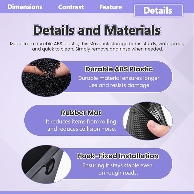 RUNROAD Center Console Storage Box Compatible with 2022 2023 2024 2025 2026 Ford Maverick Accessories, Armrest Trash Can For Maverick Insert Middle Console Organizer Bin Multi-Function Cup Holder