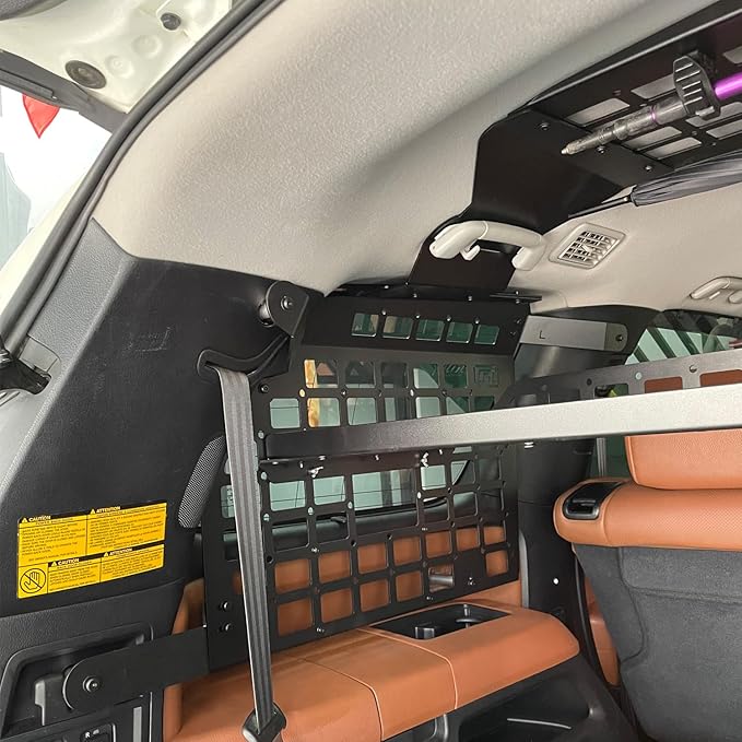 HIGH FLYING for Toyota Sequoia 2008-2022 Car Accessories Modular Storage Molle Panels System Trunk Shelf Luggage Storage Carrier Trunk Organizer Aluminum Alloy (Side Panels+Shelf+Roof Shelf)