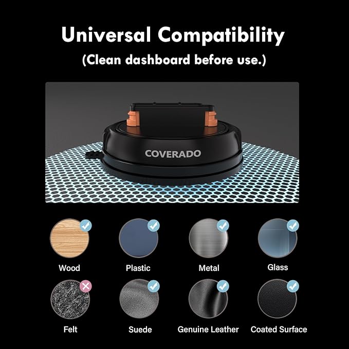 Coverado for Magsafe Car Mount, Magnetic Car Phone Holder, 360° Rotation Strong Magnet Car Phone Mount Dash Cell Phone Holders for Your Car, Suction Cup Phone Mount for iPhone 17/16/15/14/13/12