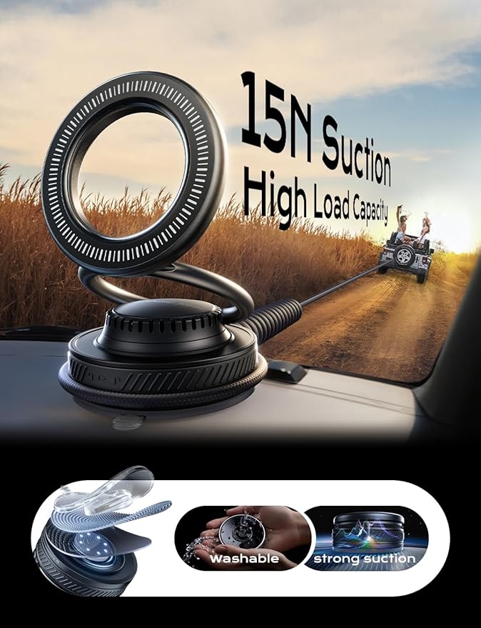 MAGIC JOHN Car Phone Holder for Magsafe [2-in-1 Fragrance Diffuser & Magnetic Phone Holder] 360° Adjustable Car Phone Mount, Phone Holders for Your Car for iPhone 17 Pro Max 16 15 14 13 12 Air Plus