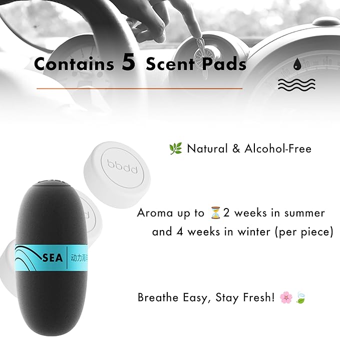 INEBIZ Car Air Freshener Vent Clip, Propeller Aromatherapy Diffuser, with 2-piece Long Lasting Scent Refill, Automotive Interior Accessories Universal for Men & Women