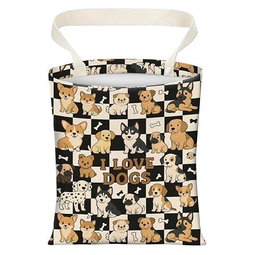 Cute Car Trash Can, Hanging Canvas Car Back Seat Organizer and Storage Bag, Funny Car Trash Bag for Travelling, Outdoor Cute Dogs