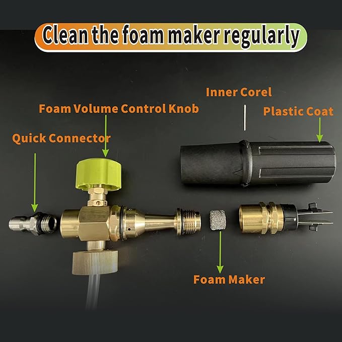 ESP Foam Cannon 1L Car Wash Foam Sprayer with 1/4" Quick Connector, 5 Nozzle Tips for Pressure Washer