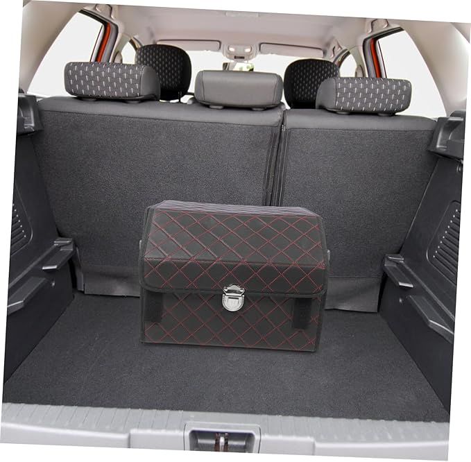 Leather Car Trunk Storage Box Foldable Trunk Organizer Small Storage Box for Car Organizer Suv Cargo