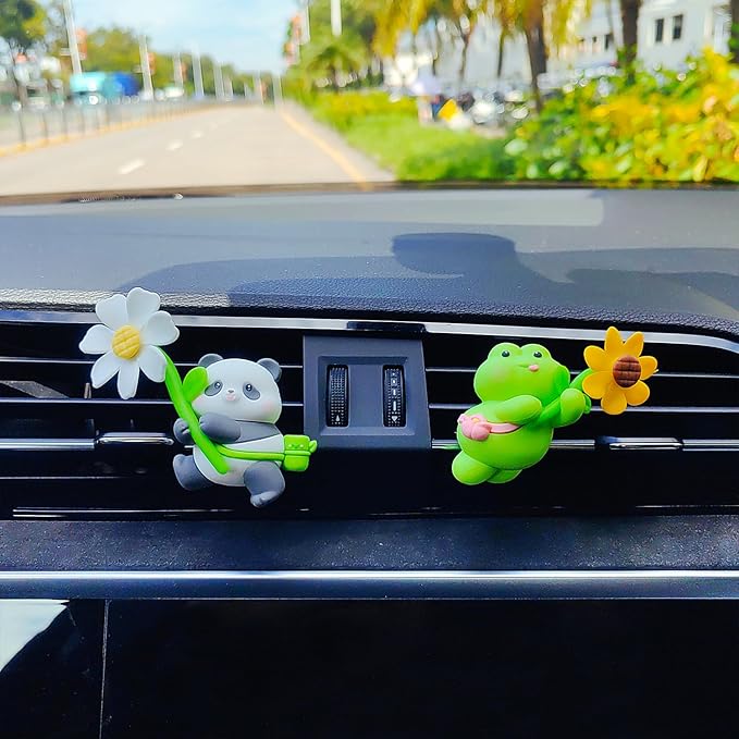 Cute Car Air Freshener for Women/Men, Pilot Car Vent Clips Creative Automotive Fragrance Air Diffuser, Outlet Flower Fan Automotive Decoration Interior Accessories