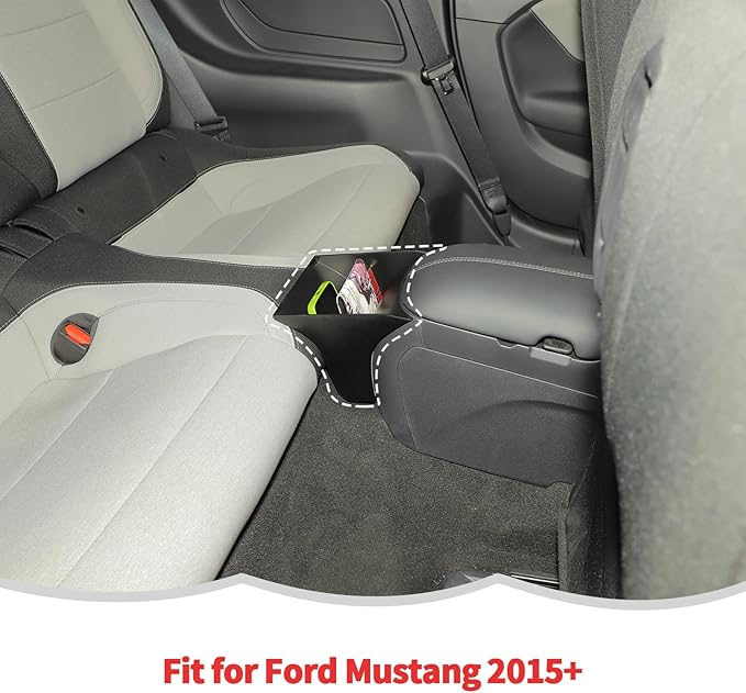 RT-TCZ Rear Storage Box Tray Organizer Center Console Accessories for Ford Mustang 2015-2024