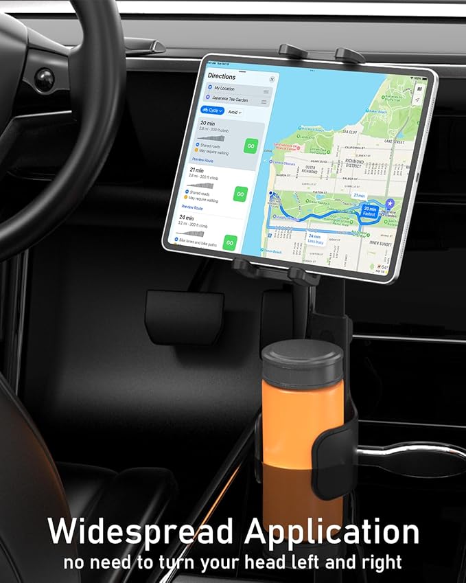 3 in 1 Car Tablet Cup Holder, Car Cup Tablet Mount for Car/Truck, Car Travel Essentials, Compatible with iPad Pro Air Mini, Fire HD, iPhone 16, Galaxy S24 Z Fold 5 or Other 4.7-12.9" Devices