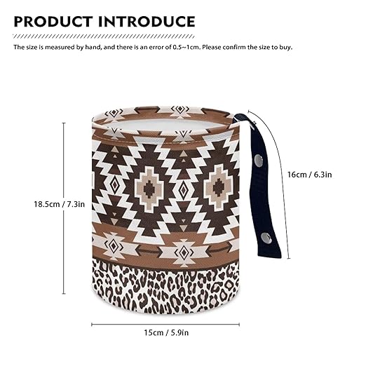 Trash Bag, Car Garbage Can Hanging Back Seat Organizer Trash Can Bin for Vehicle, Travelling, Camping - Southwest Tribe Leopard