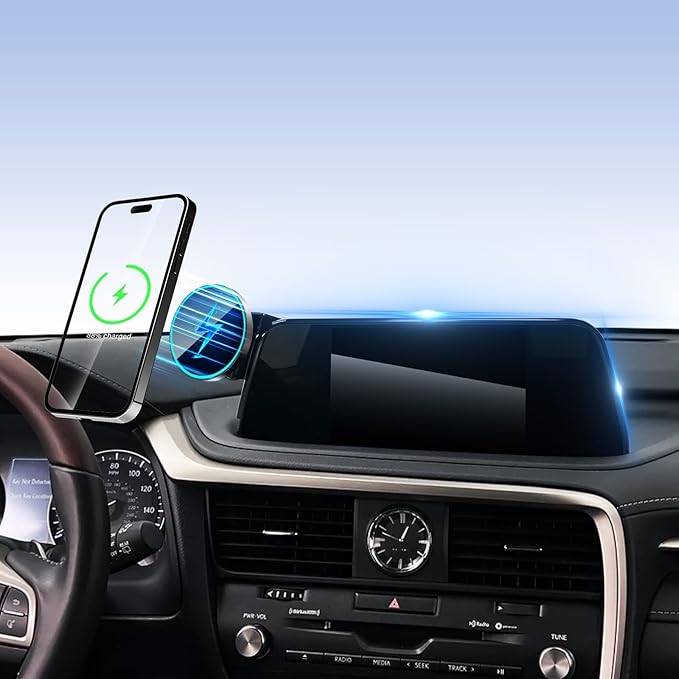 Phone Holder for Lexus RX350 RX350L RX450h RX450hL 2020-2022 Accessories 8-Inch Screen, Car Magnetic Phone Mount for MagSafe, Strong Magnets Fast Wireless Charger Phone Base(Not Fit 12.3-Inch)