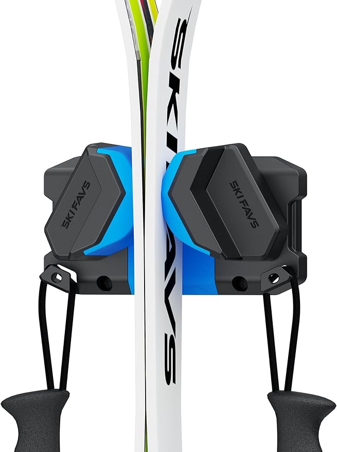 Ski & Snowboard Wall Rack, Ski Wall Mount & Ski Rack Wall Mount for Garage Space-Saving, Winter Gear Organizer, Fits Any Ski or Snowboard, Nonslip Ski Holders, Garage Organization, 1 Pack