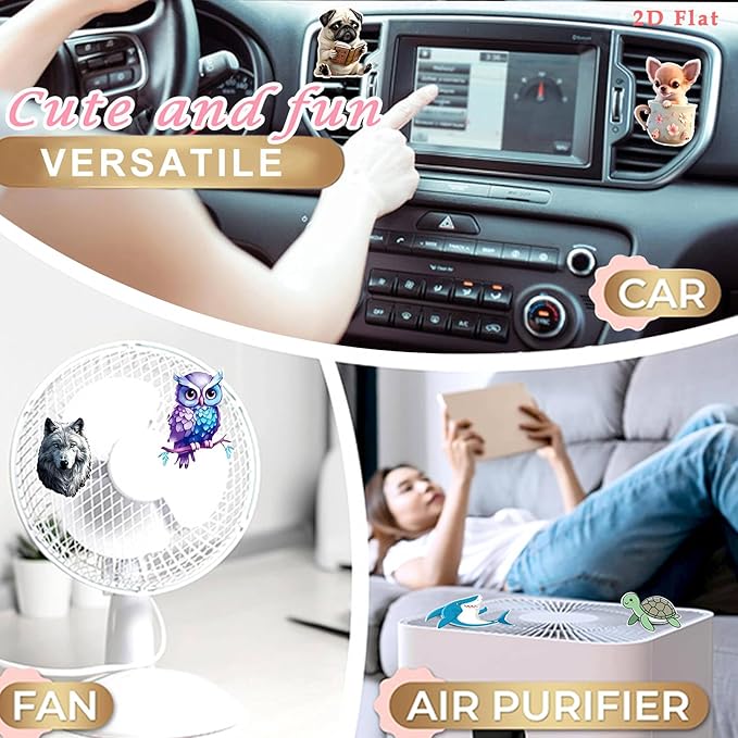 Cute Car Air Freshener Clips Cow Car Vent Clip Cow Cars Scents Cologne Air Conditioner Clip Auto Vent Interior Decoration Cars Accessories Cows Loves Gifts for Men Women