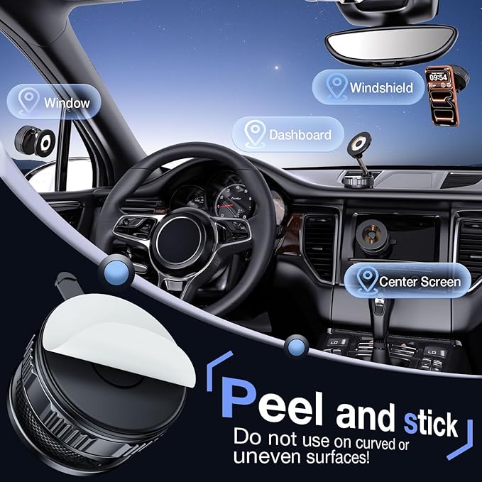 Vooii Car Phone Holder for Magsafe (130+LB Strongest Ever Suction & 3000gf Magnetic) (360° One Hand Adjustable) Car Phone Mount, Phone Holders for Your Car for iPhone 17 Pro Max 16 15 14 13 12 Plus