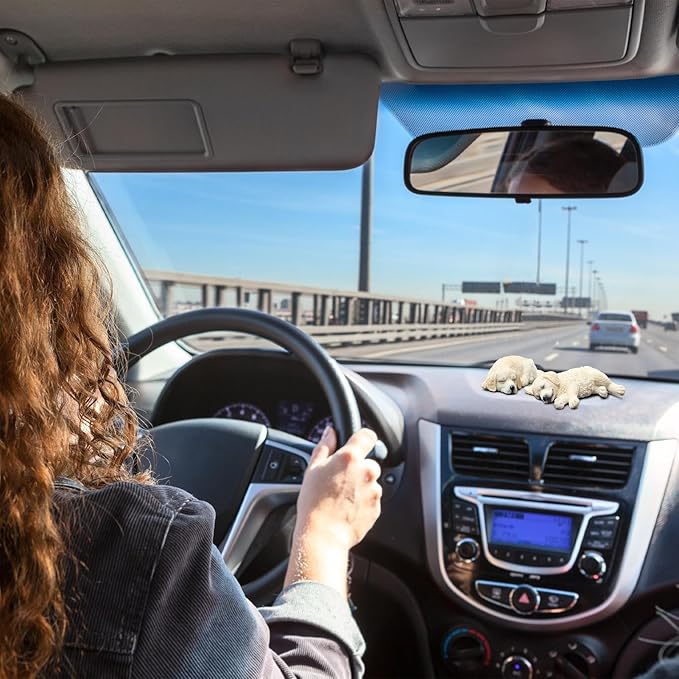 Dashboard Figurines for Car - Sleeping Dog Shape Table Decor,Auto Center Console Decor | for Office Home Daily Commuting Road Trips Ridesharing Sedans Bookshelf Nightstand Coffee Table