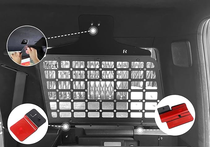 HIGH FLYING 2019-2024 for Mercedes-Benz G-Class G500 G63 G350 Rear Window Molle Panels System Interior Luggage Modular Storage Carrier Cargo Rack Trunk Organizer (Side Panels)