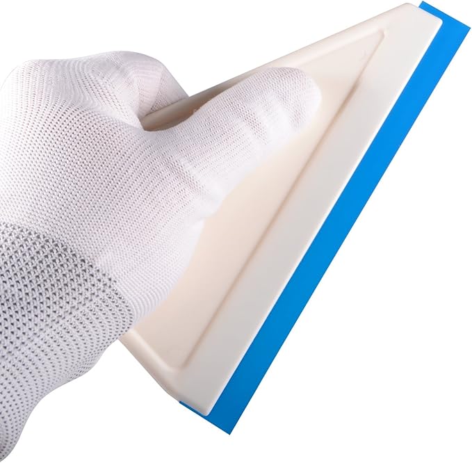 FOSHIO 4Pack White Auto Home Kitchen Bathroom Shower Squeegee Hand Squeegee Window Wiper Mirror Wiper with Blue Silicone Water Blades