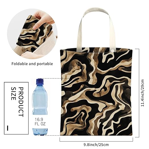 Cute Car Trash Can, Hanging Canvas Car Back Seat Organizer and Storage Bag, Funny Car Trash Bag For Travelling, Outdoor Luxury Brown Stripes