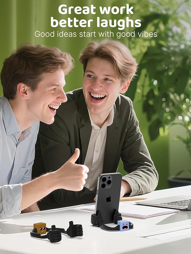 Stocking Stuffers for Teens Boys Girls Kids: Thumbs Up Lazy Phone Holder with Mood Cube Cell Phone Stand for Desk Gifts for Men Women Adults Kids Teenager Husband Wife Funny Gadgets Gift for Christmas