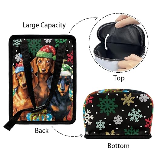 1.2 Gallons Car Garbage Can with Lid, Christmas Dog Trash Bag, Adjustable Hanging for Tail of Console/Back of Seats, Easy to Install, Odor-Free with Zipper Leak-Proof Lid Design