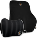 Lumbar & Neck Pillow Set, Car Headrest & Lumbar Support Cushion - Memory foam for pain relief, Ideal for Long Sitting, Travel, Driving, Office, Gaming Chair-Easy to Attach, detachable washable