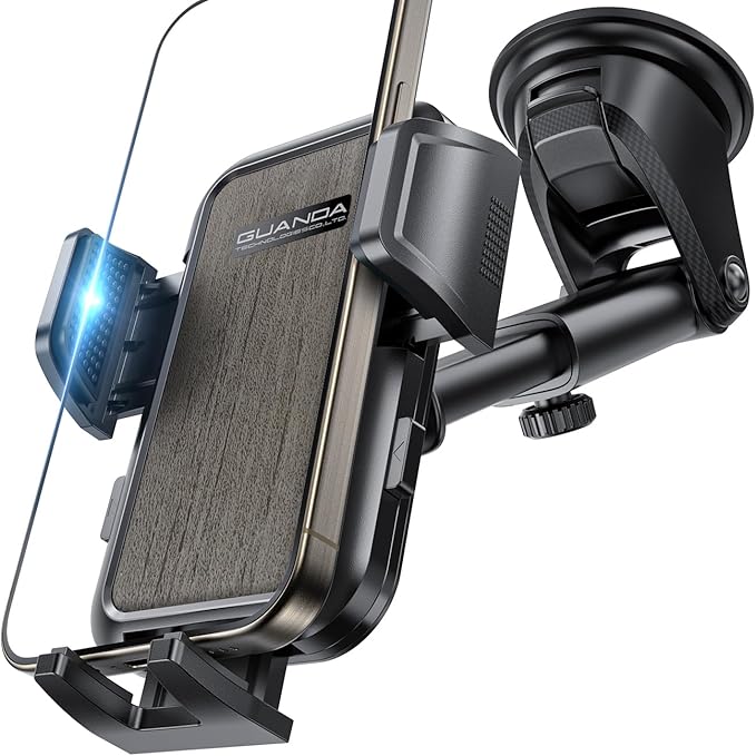 [2025 New] Dashboard Phone Holders for Your Car [Military Grade Stable] Phone Holders for Your Car, Non-Slip Silicone Carbon Fiber Car Phone Mount, Rotatable Suction Cup for All Phone, Gray