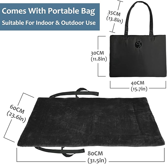 Catalonia Classic Waterproof Dog Mat, Portable Reversible Pet Travel Mat, Pet Cushion Pad with Handle for Small Medium Dogs Cats, Indoor or Outdoor