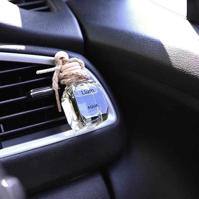 Aqua Hanging Air Freshener for Car, Home | with AC Vent Clip |10ml, 0.34 fl.oz |Luxury, Organic, Toxin-Free, Alcohol-Free Perfume |Interior Accessory for fresh Aroma|Long Lasting Fragrance