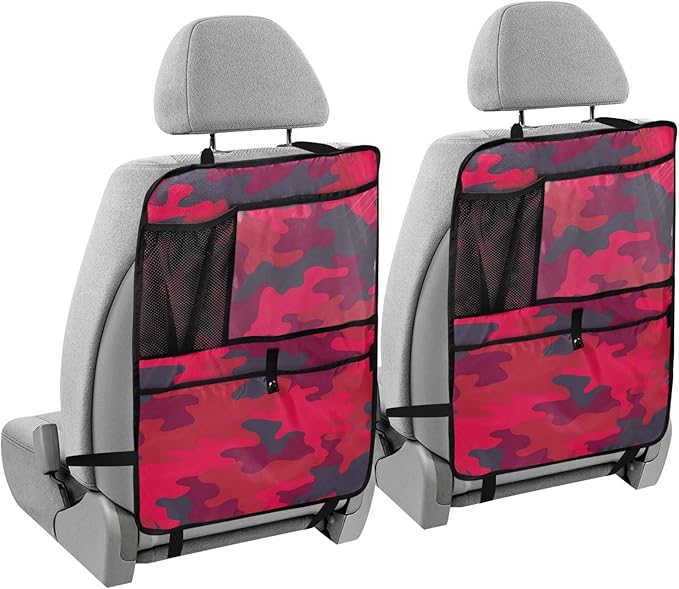 Camouflage 1 Pack Backseat Car Organizer with Storage Pockets Seat Back Organizers for Kids Kick Mats Backseat Protector Automotive