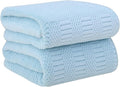 JML Microfiber Bath Towels, Large Bathroom Towel 2 Pack (30" x 60"), Oversized, Soft, Super Absorbent and Fast Drying, Multipurpose Use for Sport, Fitness, Yoga, Diamond Cross Grid Light Blue