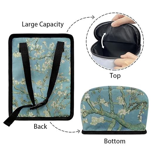 1.2 Gallons Mini Trash Can for Car, Almond Blossoms in Bloom Auto Trash Bag for Car, Adjustable Hanging for Tail of Console/Back of Seats, Odor-Free with Zipper Leak-Proof Lid Design Washable