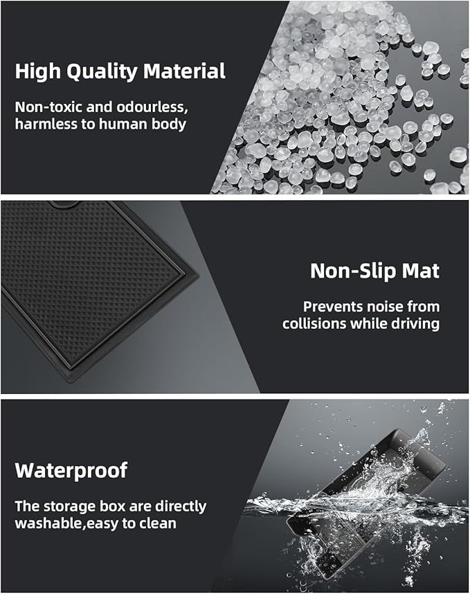 Armrest Center Console Organizer for 2025 2026 Toyota Camry(LE/SE/XLE/XSE) with Removable Rubber Mat, 2025 2026 Toyota Camry Accessories-Black