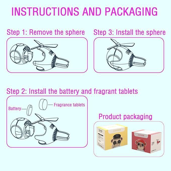 2 Pcs Pilot Car Air Freshener, Cute Duck Car Vent Clip Air Freshener Automotive Air Outlet Fan Diffuser, Automotive Interiors Vent Decoration (Cat+Duck - s)