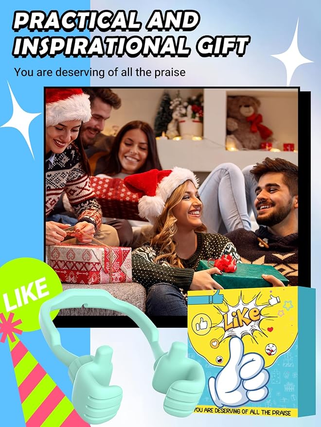 Valentines Day Gifts for Men Women Teens Kids: Thumbs Up Lazy Phone Stand Holder for Desk Funny Gadgets Teenage Boys Girls Dad Father Mother Mom Husband Wife Adults Who Have Everything