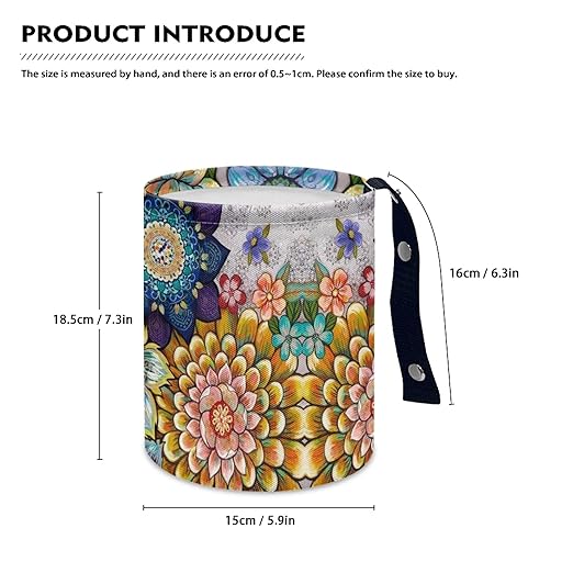 Cute Car Trash Bag, Hanging Car Organizer and Storage Bag, Trash Bin for Car Accessories, Vehicle, Travelling, Camping - Boho Blossom