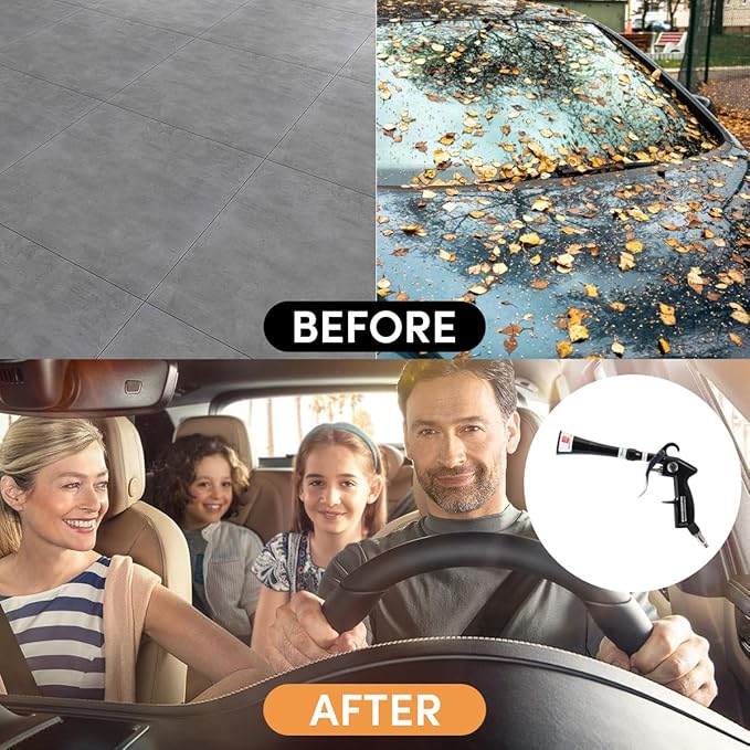 Tornado Air Blow Gun for Car Detailing - High Pressure Dry Cleaning Gun with Brass Nozzle, Quickly Blasts Dust & Dirt, Works with Air Compressor