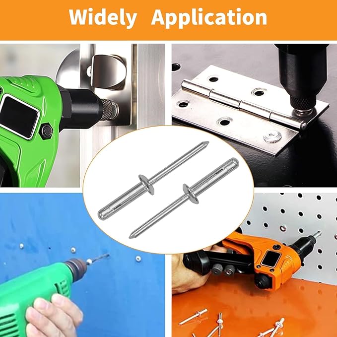 1/4/" x 5/8" Tri-Fold Rivets Assortment - 40Pcs,Silver Tri-fold Exploding Pop Rivets Solid Aluminum Tri Grip Rivets Bulb Style Rivets for Kayak Marine Boat