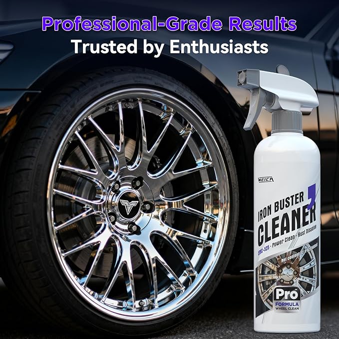 Wheel Cleaner & Rust Dissolver - 17 fl oz, Acid-Powered Formula for Brake Dust & Iron Deposits, Safe for Alloy & Painted Rims