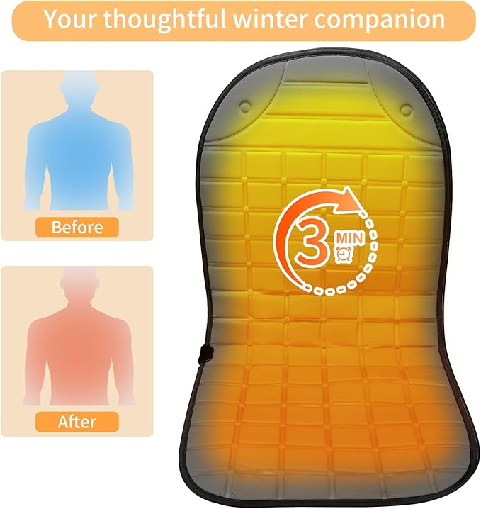 2 PCS Seat Cushion Comfortable Winter Seat Cover, Gifts for Family (Grey)