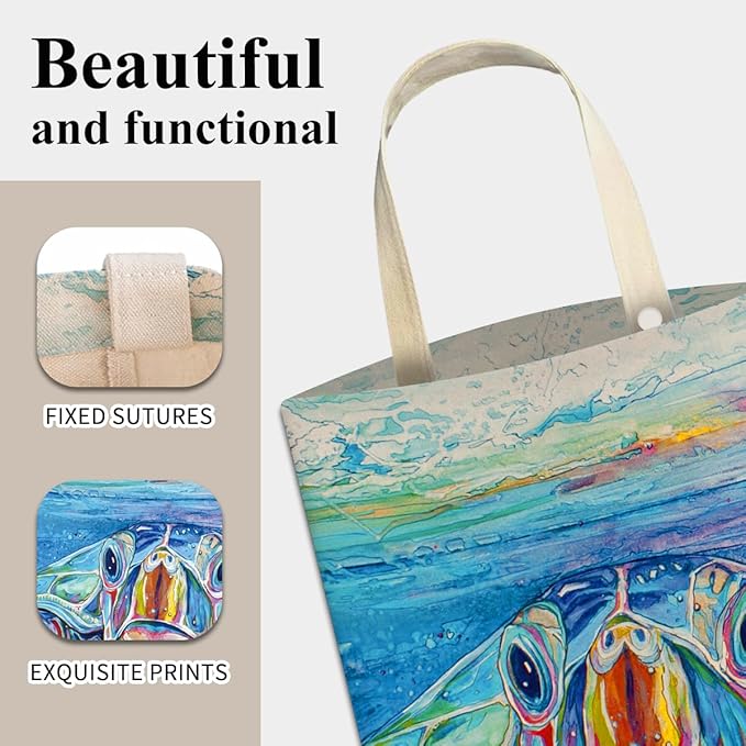 Car Trash Can, Cute Car Trash Bag, Hanging Car Organizer and Storage Bag, Trash Bin for Car Accessories, Vehicle, Travelling, Camping Colorful Watercolor Turtle