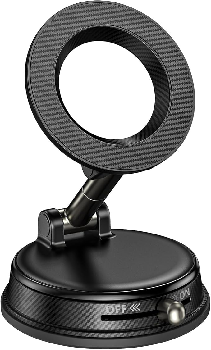 Vacuum Magnetic Suction Car Phone Holder for Magsafe, 360° Adjustable Suction Cup Phone Mount for Car Gym Mirror, Compatible with iPhone & Android