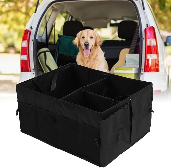 Car Trunk Organizer, Car Storage, Reinforced Handles, Flexible and Sturdy Trunk Storage Organizer for Vehicle - for Organizing Groceries, Tools, and Sports Equipment