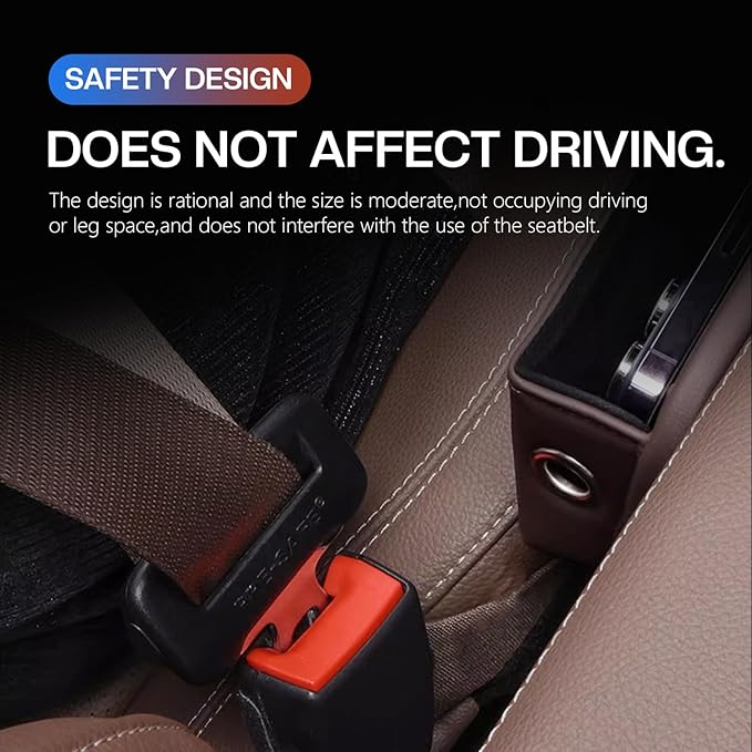 Car Leather Cup Holder Gap Bag, Car Seat Gap Filler Organizer with Water Cup Holder and Phone Charging Hole (Wine, Passenger Side)