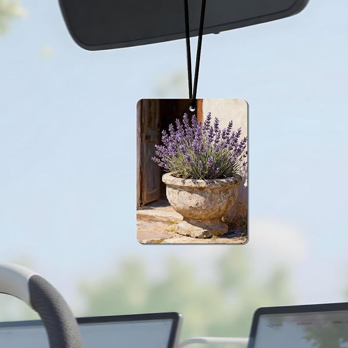 Vintage Cottagecore Floral Air Freshener 4Pcs, Artistic Lavender & Flower Scene Air Freshener for Car Interior, Closet, Drawer, Books, Car Mirror Decor Hanging, Gift for Women