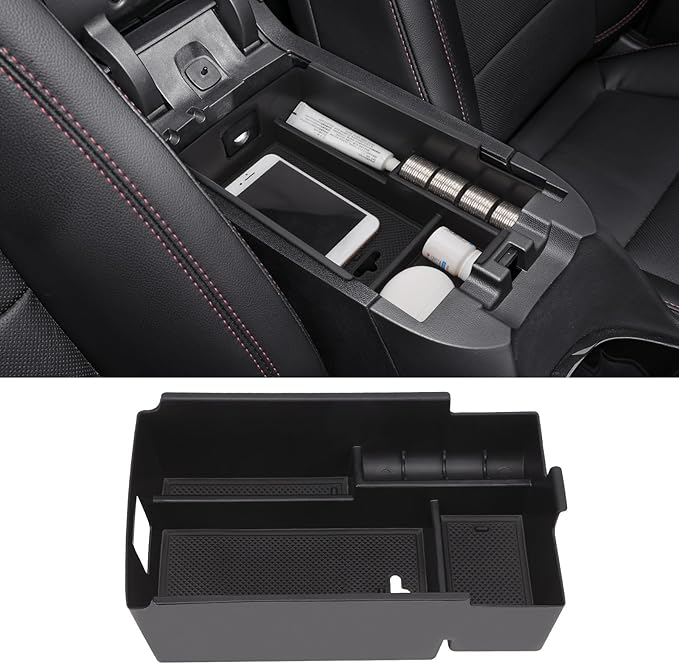 Center Console Organizer Armrest Tray Insert for Chevy Equinox 2018-2024, Accessories for 2018-2024 Equinox Center Console Tray Storage Box, ABS Plastic, Black