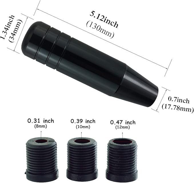 Abfer 5" Heavy Weighted Shift Knob, Aluminum Alloy Car Gear Lever Stick Shifter Handle Fit Most Automatic Manual Vehicle (Black)