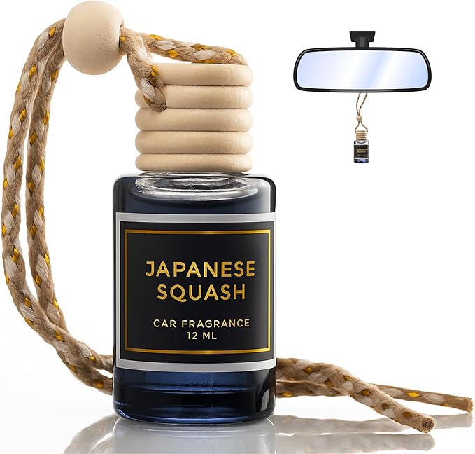Inspired by Popular Squash Scent - Long Lasting Car Freshener - Lasts up to 60 days - Japanese Squash (Light Citrus Refreshing Scent) - A+ Scents Car Hanging Diffuser
