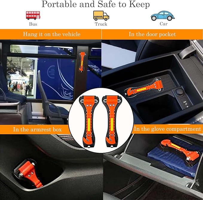 20 Pack Car Safety Hammer, Auto Emergency Escape Tool Car Window Glass Breaker and Seat Belt Cutter for Family Rescue, Car Life Saving Survival Kit