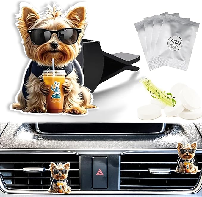 Cute Car Air Freshener Clips Dog Car Vent Clip Dog Cars Scents Cologne Air Conditioner Clip Auto Vent Interior Decoration Cars Accessories German Shepherd Loves Gifts for Men Women