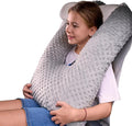 Travel Pillow for Kids Adult in Car - Pillow for Car Sleeping Ultra Large U Shaped with Removable Soft Cover Support Fix Neck and Body Sitting/Sleeping on The Trip (Grey)