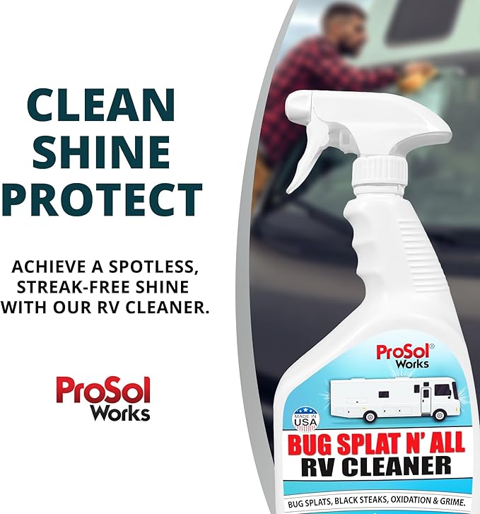 Bug Splat N' All RV Cleaner 32 fl oz - RV Car Wash Kit for Bug Guts, Road Grime, Bird Dropping Cleaner, Oxidation Remover & More - RV Wash for a Streak-Free Shine - Safe on All Surfaces