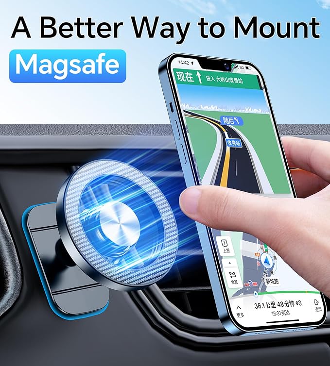 Kaistyle for Magsafe Car Mount【20 Strong Magnets】Magnetic Phone Holder for Car Phone Holder Mount Dash Mounted Holders Cell Phone Holders for Your Car Accessories for Women Men for iPhone 17 16 15 14
